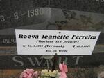 FERREIRA Reeva Jeanette voorheen VAN DEEMTER nee VERMAAK 1932-2001