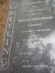 GREYLING Barend Christiaan 1938-2000 & ? Dalene 1938-