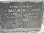 JORDAAN J.H. 1851-1930 & M.J. 1862-1958