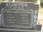 KLOPPER Jan Antonie 1909-1993 & Hester Aletta 1903-1994