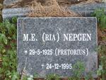 NEPGEN M.E. nee PRETORIUS 1925-1995