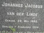 LINDE Johannes Jacobus, van der 1880-1934