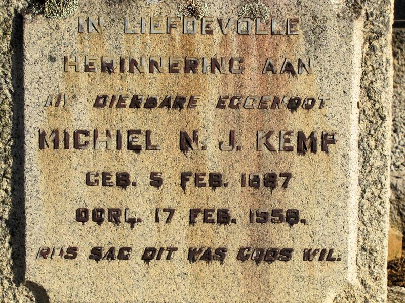 KEMP Michiel N.J. 1887-1958