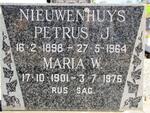 NIEUWENHUYS Petrus J. 1898-1964 & Maria W. 1901-1976