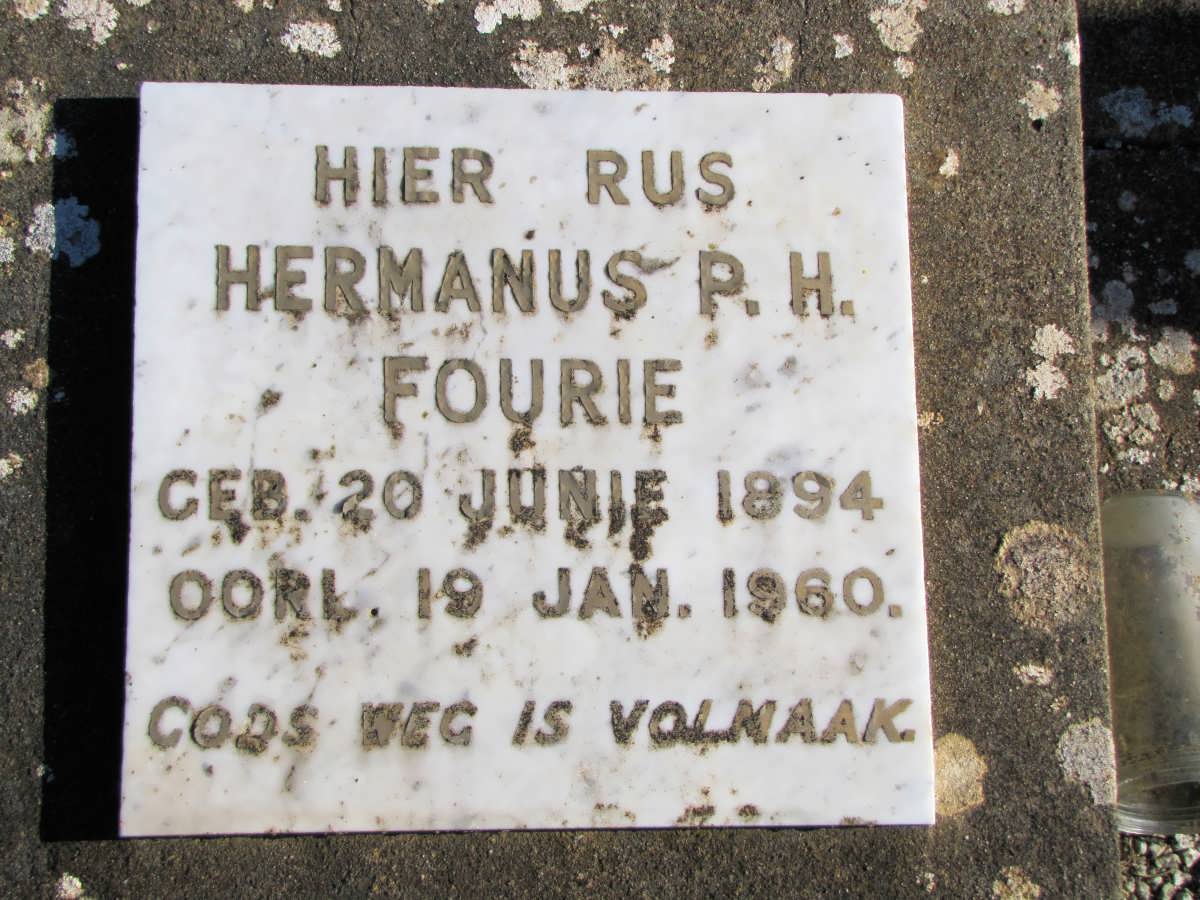 FOURIE Hermanus P.H. 1894-1960