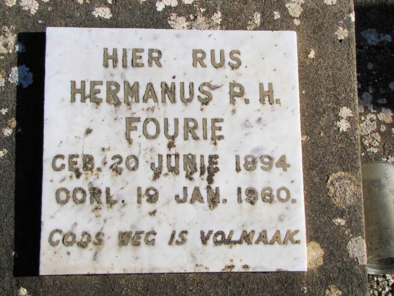 FOURIE Hermanus P.H. 1894-1960