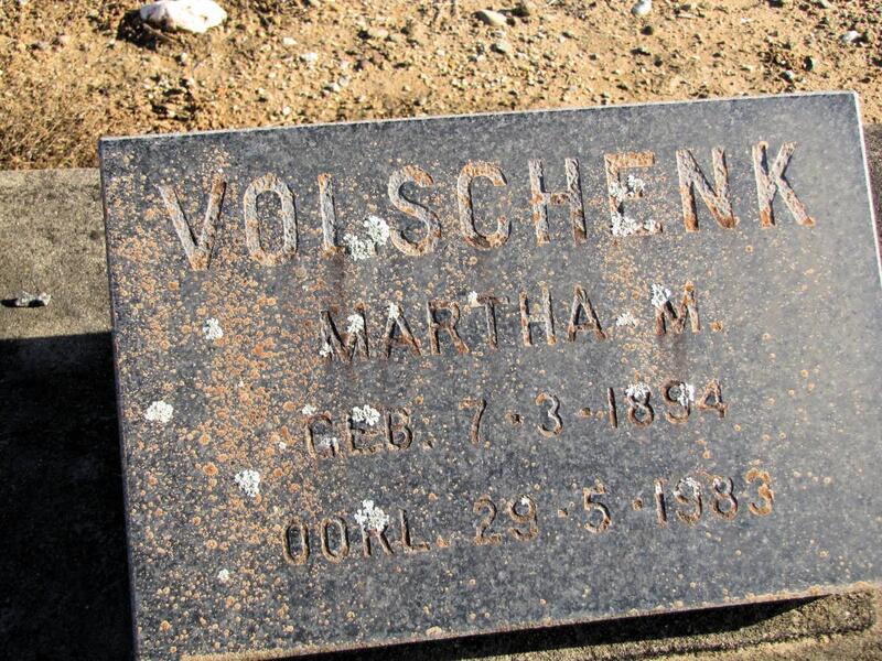 VOLSCHENK Martha M. 1894-1983