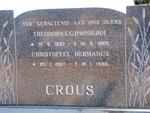 CROUS Christoffel Hermanus 1887-1980 & Theodora S.G. PRINSLOO 1897-1969