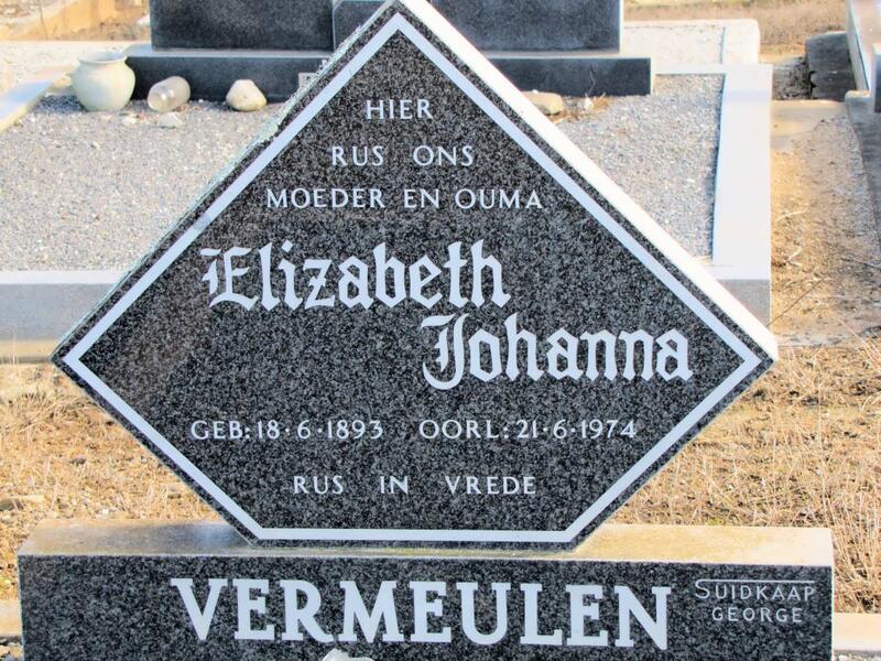 VERMEULEN Elizabeth Johanna 1893-1974