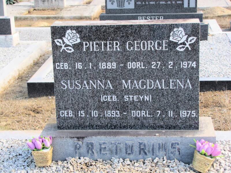 PRETORIUS Pieter George 1889-1974 & Susanna Magdalena STEYN 1893-1975