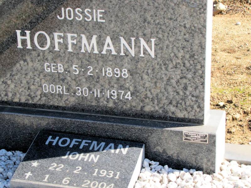 HOFFMANN Jossie 1898-1974 :: HOFFMAN John 1931-2004