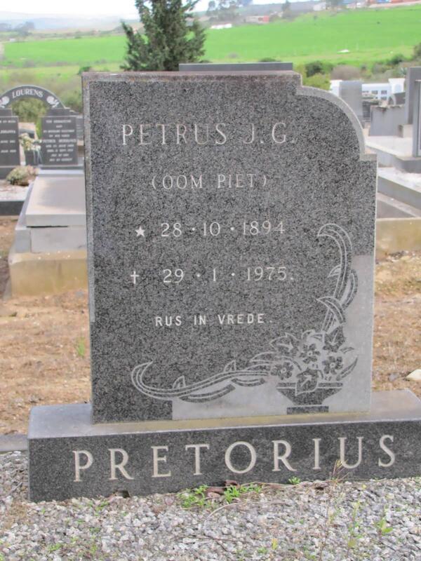 PRETORIUS Petrus J.G. 1894-1975