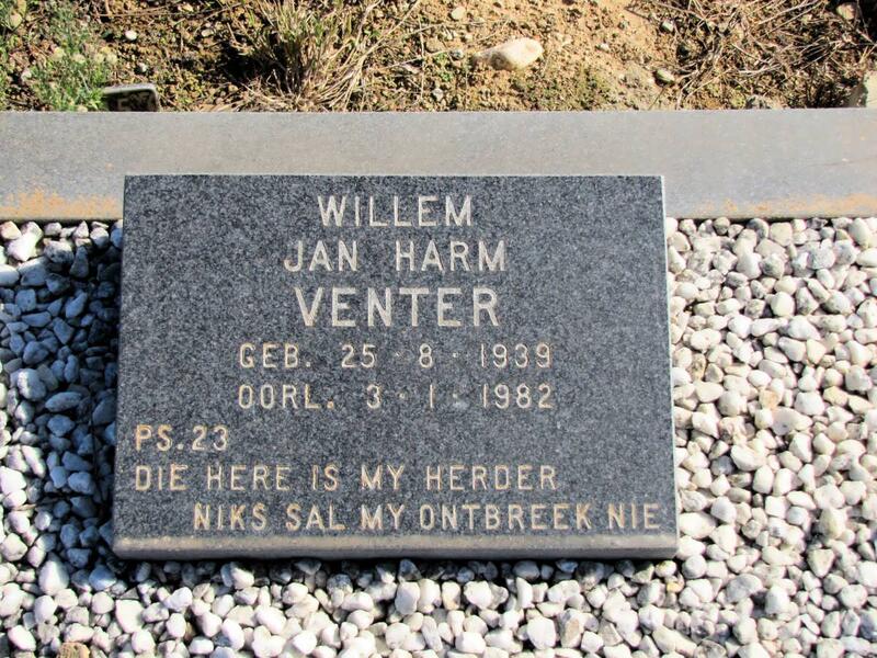 VENTER Willem Jan Harm 1939-1982