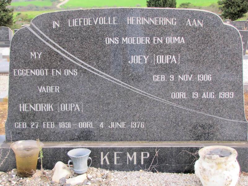 KEMP Hendrik 1891-1976 & Joey 1906-1989