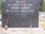 MATTHEE Hendrik Albertus 1912-1975