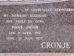 CRONJE Hans Jacob 1912-1977