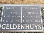 GELDENHUYS Willem Adolf 1919-1988 & Dorothea Regena 1917-1984