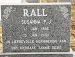 RALL Susanna F.J. 1906-1990