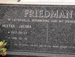 FRIEDMAN Hester Jacoba 1937-1991