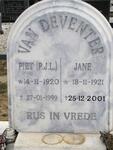 DEVENTER P.J.L., van 1920-1999 & Jane 1921-2001 