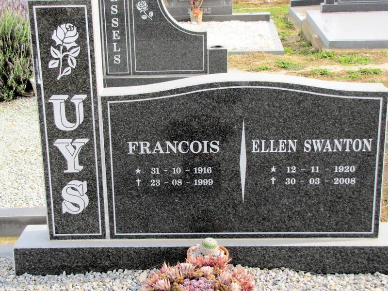 UYS Francois 1916-1999 & Ellen Swanton 1920-2008