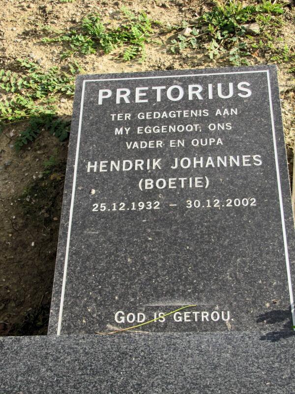 PRETORIUS Hendrik Johannes 1932-2002