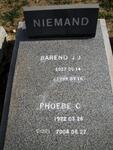 NIEMAND Barend J.J. 1927-1999 & Phoebe C. 1932-2004