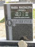 VYVER Maria Magdalena, van der 1947-2004 