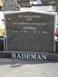 RADEMAN Anna 1934-2002