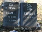 BARNARD Adam J. 1928-1994 & Johanna E. 1933-