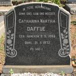 DAFFUE Catharina Martha nee HANEKOM 1884-1972
