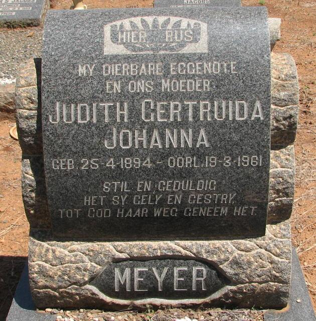 MEYER Judith Gertruida Johanna 1894-1961