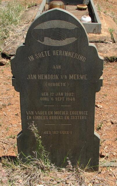 MERWE Jan Hendrik, v.d. 1902-1940