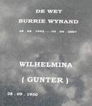 WET Burrie Wynand, de 1943-2007 & Wilhelmina GUNTER 1950-