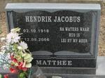 MATTHEE Hendrik Jacobus 1918-2006