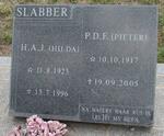 SLABBER P.D.F. 1917-2005 & H.A.J. 1923-1996