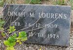 LOURENS Dinah M. 1909-1978
