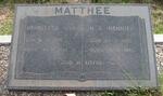 MATTHEE H.J. 1920-1983 & Henrietta CROUS 1926-1992