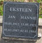 EKSTEEN Jan 1912-1987 & Hannie 1921-1984