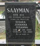 SAAYMAN Susara Johanna Susanna 1899-1985