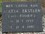 EKSTEEN Aletta nee FOURIE 1953-1981
