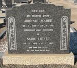 MAREE Johnnie 1869-1916 & Sarie LOTTER 1878-1973
