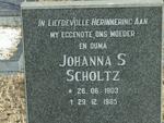 SCHOLTZ Johanna S. 1903-1985