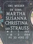 FOURIE  Martha Susanna Christina nee STRAUSS 1915-1984