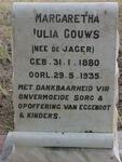 GOUWS Margaretha Julia nee DE JAGER 1880-1935 