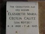 CALITZ Elizabeth Maria Cecilia nee KOTZE 1892-1945