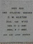 ALSTON C.M. nee VAN WYK 1882-1962