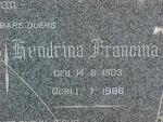 TONDER Hendrina Francina, van 1903-1988