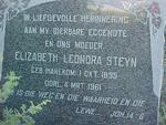 STEYN Elizabeth Leonora nee HANEKOM 1895-1961