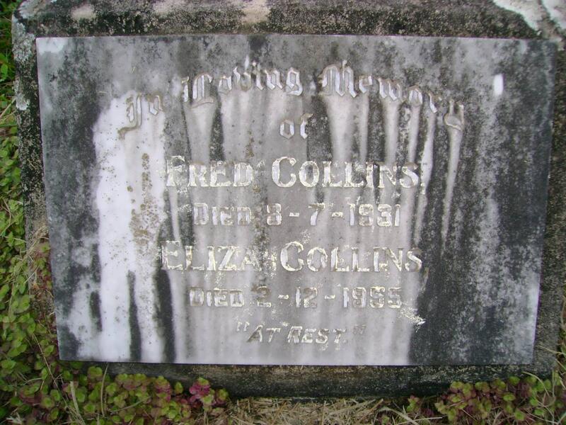 COLLINS Fred -1931 & Eliza -1955